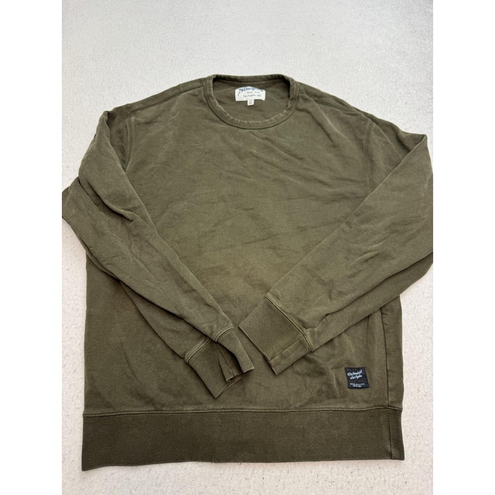 The Stronghold Sweatshirt Mens Medium Green Cotton Crewneck Logo Knit Pullover